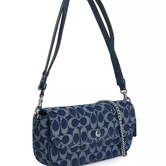 NWT ✅ COACH Brook Flap Chain Bag In Signature Denim #CAT60 ⭐ NWT - Picture 11 of 17
